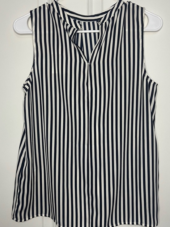 Banana Republic Tops - Banana Republic Navy and White Vertical Stripe Sleeveless V-Neck Camisole